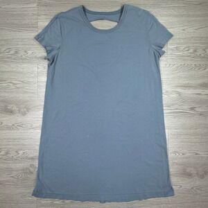 Lululemon Women Dress Pima Cotton Open Back Short Sleeve Blue Size 6-8(?) Approx
